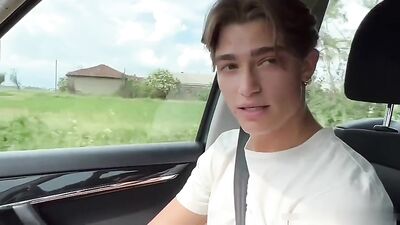 Hitchhiker Edoardo Fresias Wild Ride: Feeling Up and Jacking Off with Straight Boys Porn