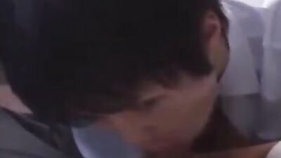 Asian Schoolboy Fun: Oral Action Bareback Handjob!