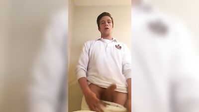 Gay College Dude Jerking Off In CK Boxer Briefs Boys Porn!