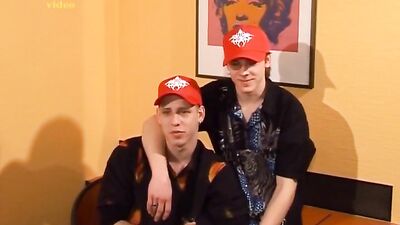 Tagged Twinks in Red Caps Suck and Fuck - Action Cum Shots!