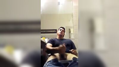 Latino Jock Cum Shots Interrupted: Uncut Amateur Porn