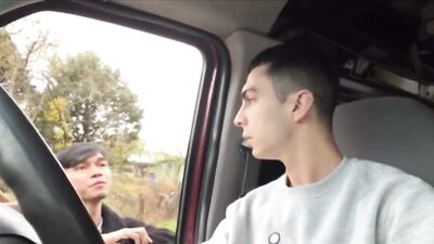 Gay Porn: Ride For Fucking Public Interracial Outside Adventure!