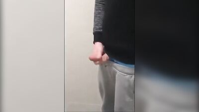 Young Twink Cumshot in School Bathroom - Cute Boy Webcam Handjob