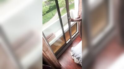 Black Balcony Cumshot: Big Black Dick Flashing on Screen!