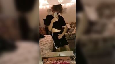 Curly Hung Twink Jerks Off in AbX155! Gay Porns Hottest Masturbation Scene!