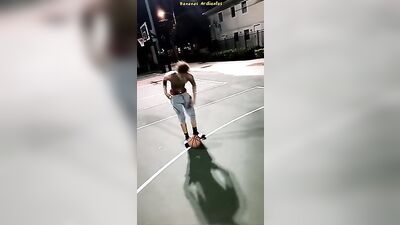 Latino Monster Solo with Music: Public Muscle Men Outside!