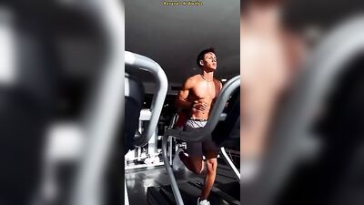 Latino Monster Solo with Music: Public Muscle Men Outside!