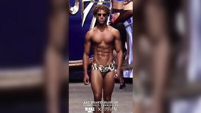 Latino Monster Solo with Music: Public Muscle Men Outside!