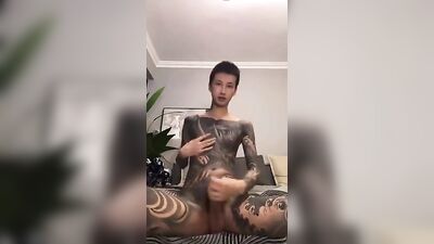Asian Body Tattoos - Cum Shots, Fetish Footage & Handjob Fun!