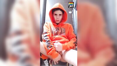 Jerking In The Orange Hoody: Solo Sex Adventure!