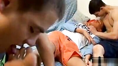 Gangbang: Two Handsome Guys Suck and Fuck the Young Honcho