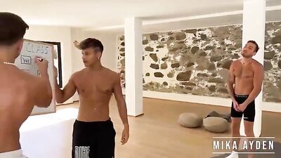 Bareback Twinks Yoga Orgy Fun Cumshots Gay Porn