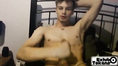 Hung Fit Blonde Guy Selfie Cam Cuddles and Wanks!