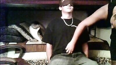 Blindfolded Straight Guys Fetish Night with Vintage Horny Lady