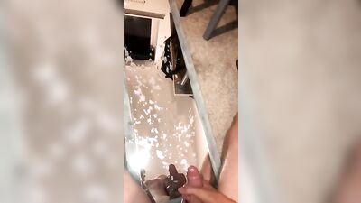 Golden Cumshot on Twink Mirror: Teen Boys Ultimate Gay Porn Experience