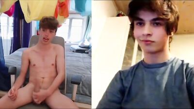 Gay Webcam Friends: First-Time Bareback Handjob