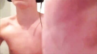 Cute blond boy has some alone time in the bathroom