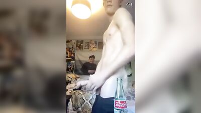 Thin Twink Gets Double Penetrated in Long Peen Porn