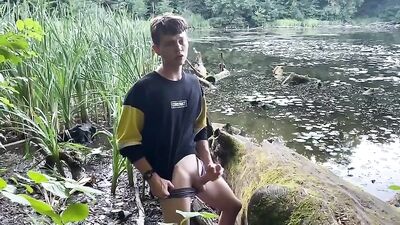 He Really Likes It: Fit Cutie Outside Solo Adventure with a Big Cock!