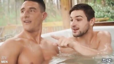 Hot Summer Lust in Timeshare Hot Tub - Gay Porn Group Sex Orgy!