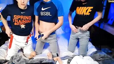 Three Cuties Put on a Cam Show! Latino Muscle Boys with Big Cocks and Bisexual Fun!