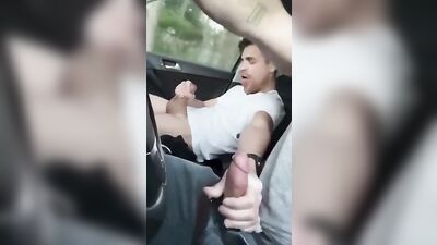 Getting Cumshots on the Road: Public Outdoor Amateur Handjobs