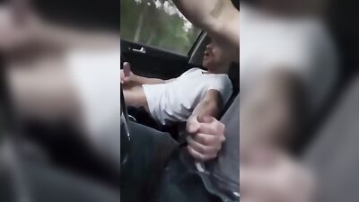 Getting Cumshots on the Road: Public Outdoor Amateur Handjobs