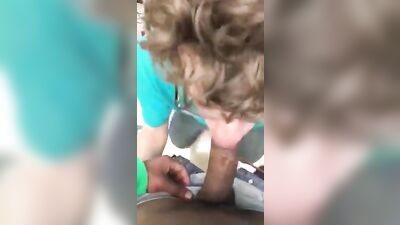 Interracial Threesome in the Locker Room: Amateur White Twink and Black Couple Fucking