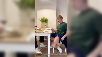 Feet Worship: Blond Boys Cum with Friends Teasing