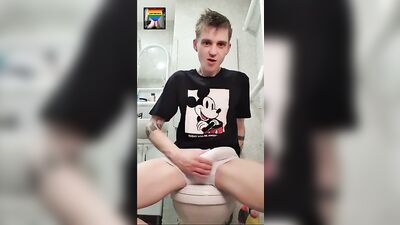 Gay Porn Toilet Double Fun: Solo Sex Ass Play Cum Shots Web-Cam!