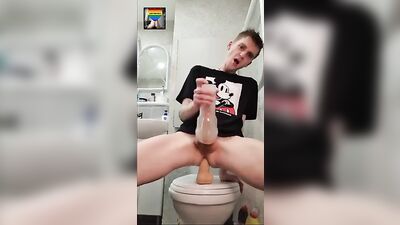 Gay Porn Toilet Double Fun: Solo Sex Ass Play Cum Shots Web-Cam!