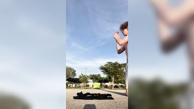 Gay Outdoor Muscle Twink Workout!