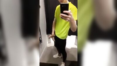German Big Dick in the Fitting Room - Public Outdoor Cum Shots