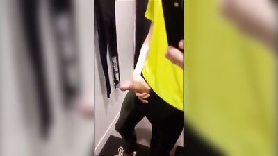 German Big Dick in the Fitting Room - Public Outdoor Cum Shots