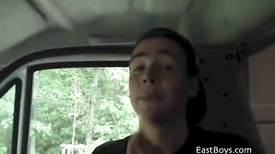 Gay Cutie Jerks Off in Car: Masturbation, Handjobs and Big Cocks