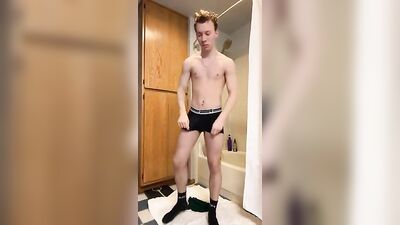 Young Twink Exposing His Huge Cock! - Vintage Gay Boy Solo Show