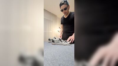 German Twink Licks & Fucks His Vans Sneakers - Cumming and Licking Shoe Sperm!