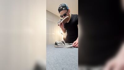 German Twink Licks & Fucks His Vans Sneakers - Cumming and Licking Shoe Sperm!