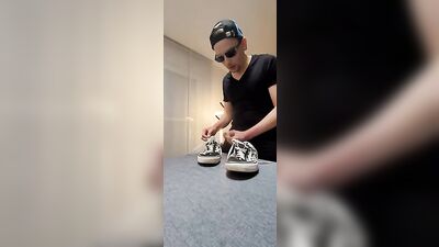 German Twink Licks & Fucks His Vans Sneakers - Cumming and Licking Shoe Sperm!
