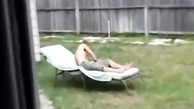 Gray; Spying on my son in the garden - Gay Porn Cum Shots
