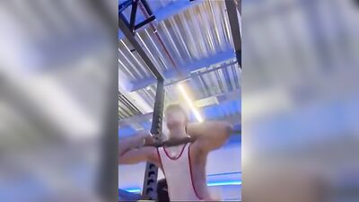 Brit Aiden does sports with a hardon