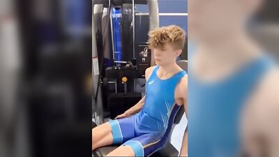 Brit Aiden does sports with a hardon