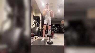 Brit Aiden does sports with a hardon