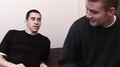 Stripping on the Sofa! Two Young Lads Flipping in Front of the TV!