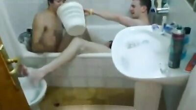 Drunk Bath Buddies - Gay Porn Voyeur Fun