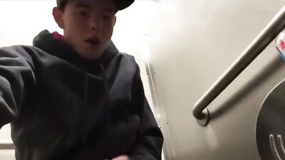 Gay Porn - Tighty Whities Country Boy Jerking in Restroom!