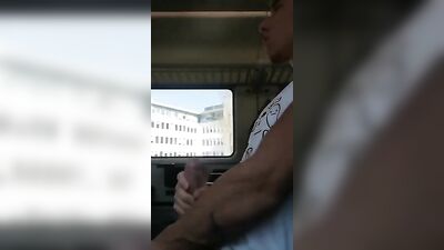 German twink plays on train - no cum - Muscle Boys Public Outside Solo Web-Cam