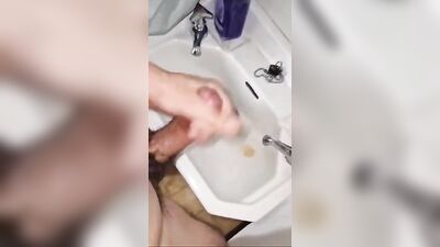 Gigantic Cum Shot in the Bathroom - A Gay Porn Video with Massive Action and Huge Cocks OR Bathroom Boundaries Broken - Zacs Cumshot Adventure