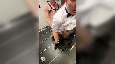 Gangbanged In The Public Toilet! - Bareback Action Web-Cam Twinks