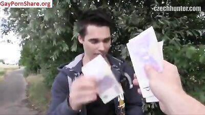 Hitchhikers Erotic Adventure - Czech Hunter 204 Twink Gets Busy in the Field!